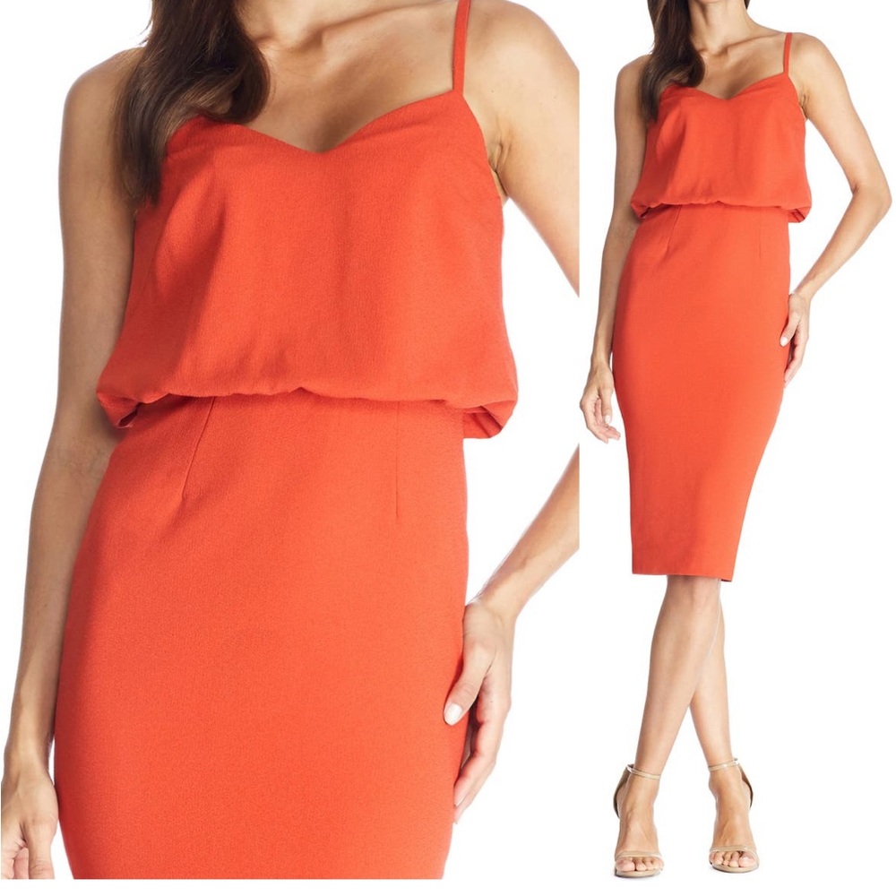 Dress the population sheath dress with spaghetti straps